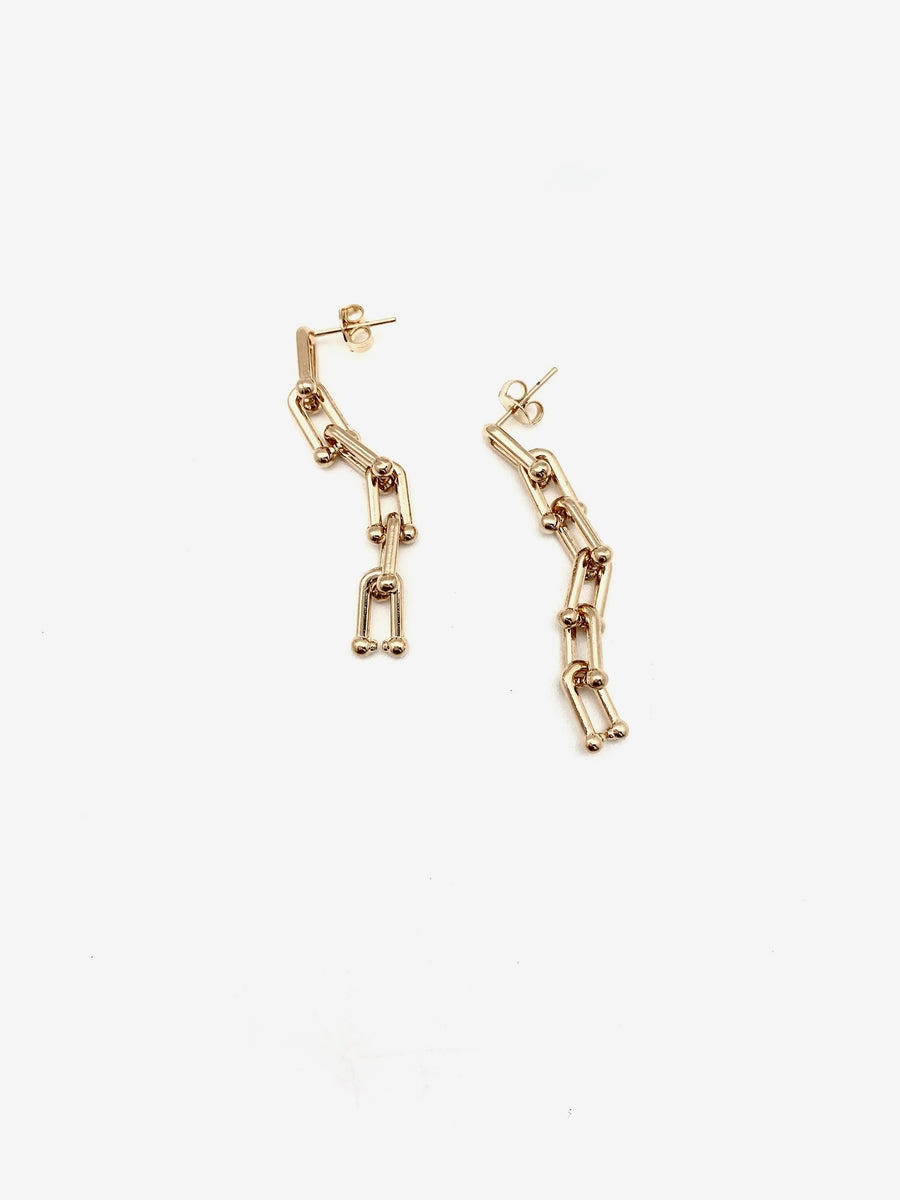 Chain-Link Gold Fill Earrings - Stone Cooper