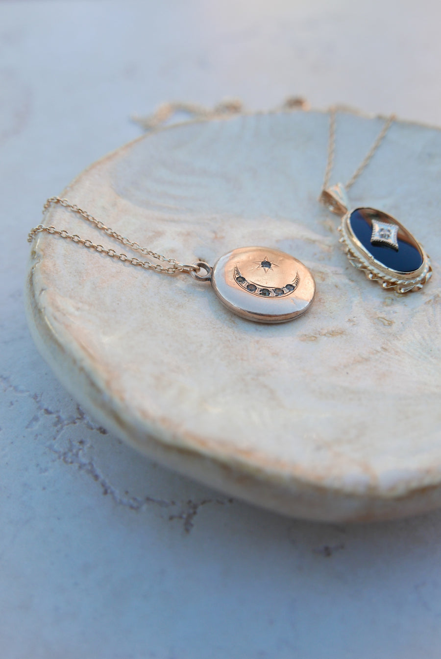 Sigmund Moon Necklace (14K) - Stone Cooper