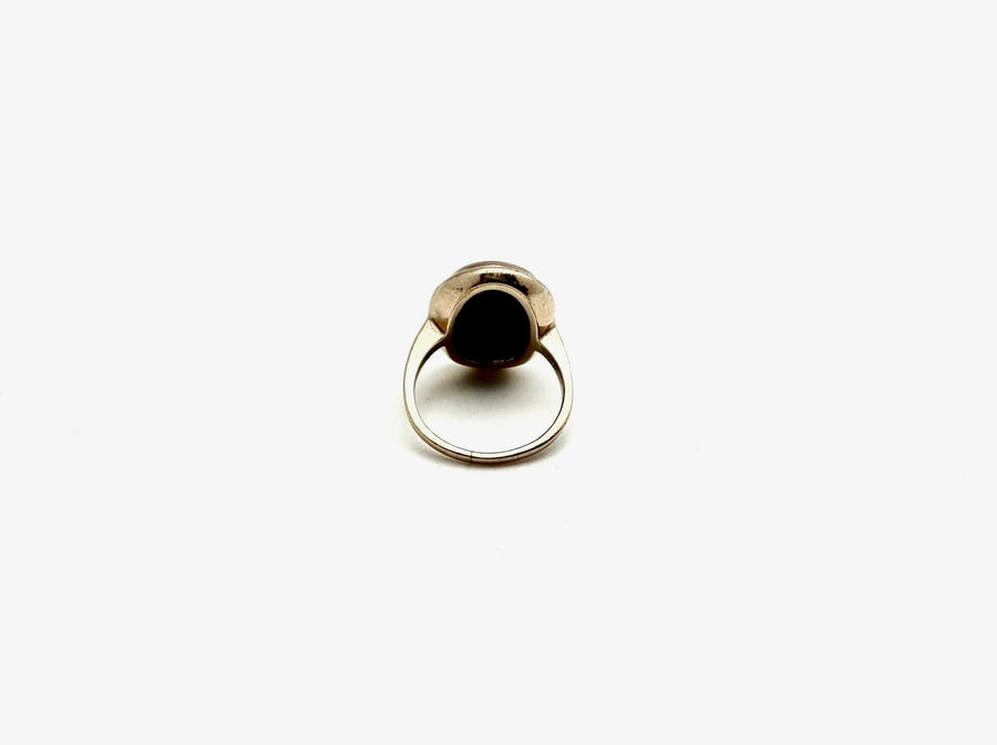 Onyx Diamond Moon Ring 10K (6.5) - Stone Cooper