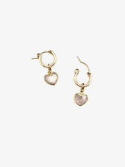 Heartfelt Rose Quartz Hoops - Stone Cooper
