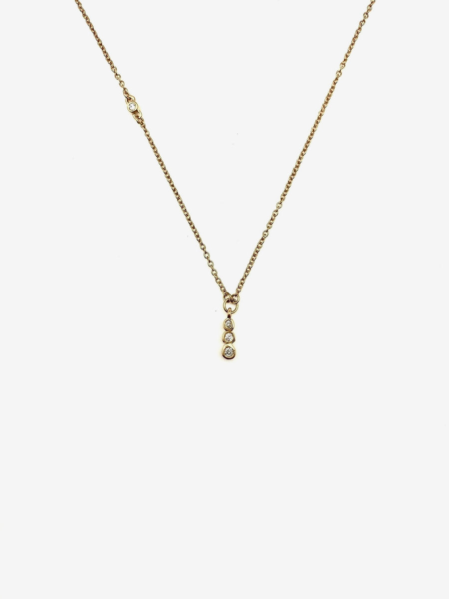 Cleo Diamond Asymmetrical Necklace (14K) - Stone Cooper