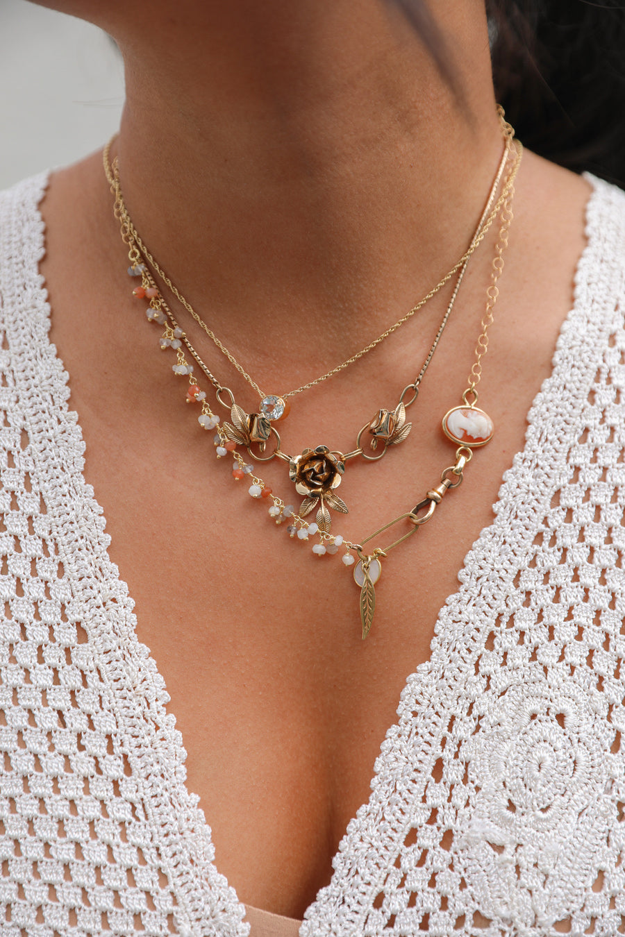 Virginia Cameo Moonstone Necklace - Stone Cooper