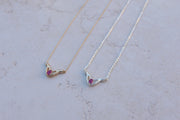 Selma Ruby and Diamond Necklace (14K or .925) - Stone Cooper