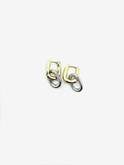 Two-Toned Courtney Huggy Hoops - Stone Cooper