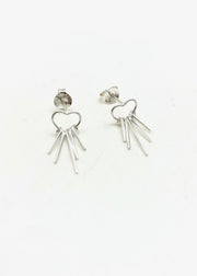 Rae Heart Studs - Stone Cooper