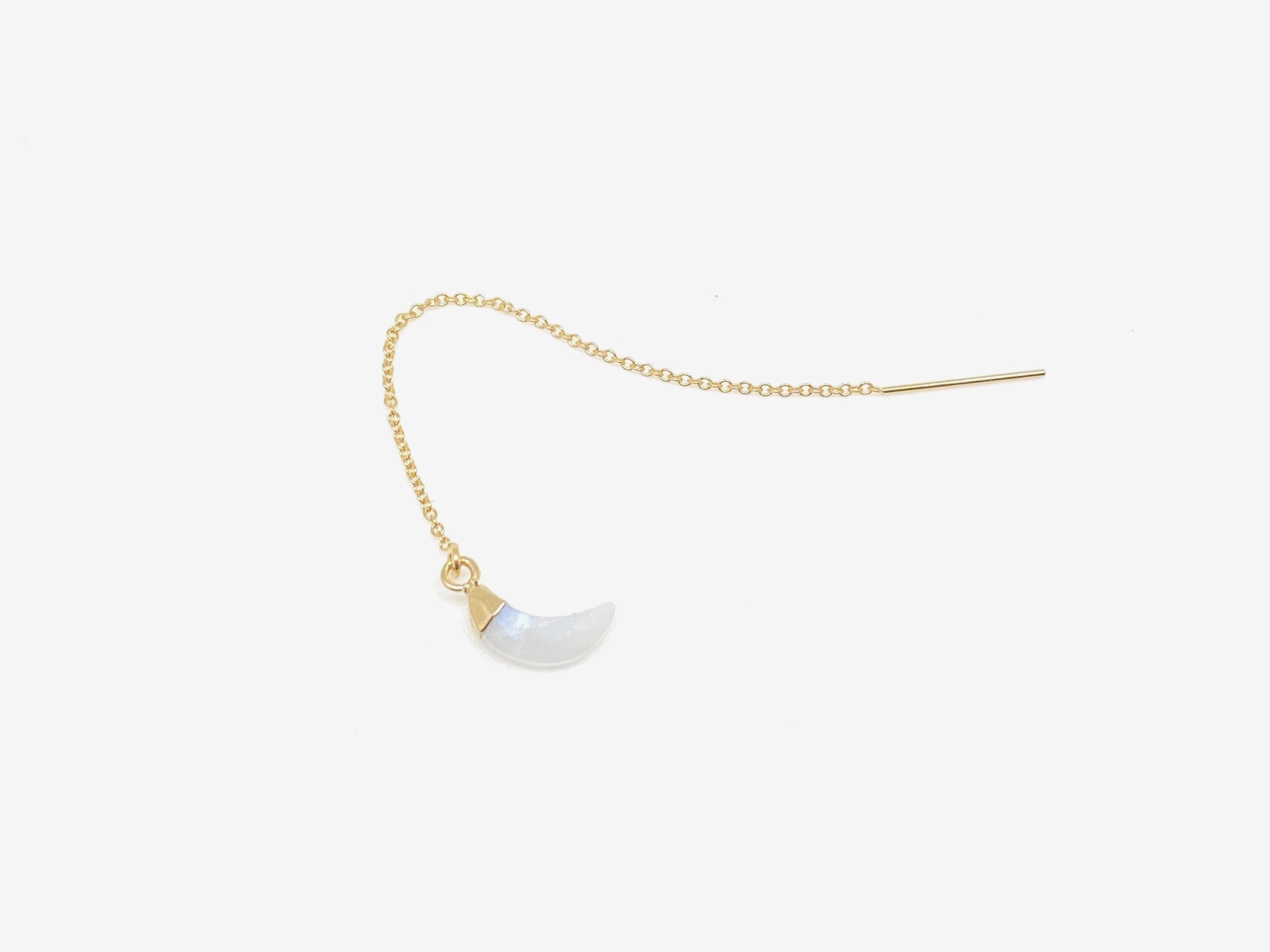 Luna Moonstone Gold Ear Threader - Stone Cooper