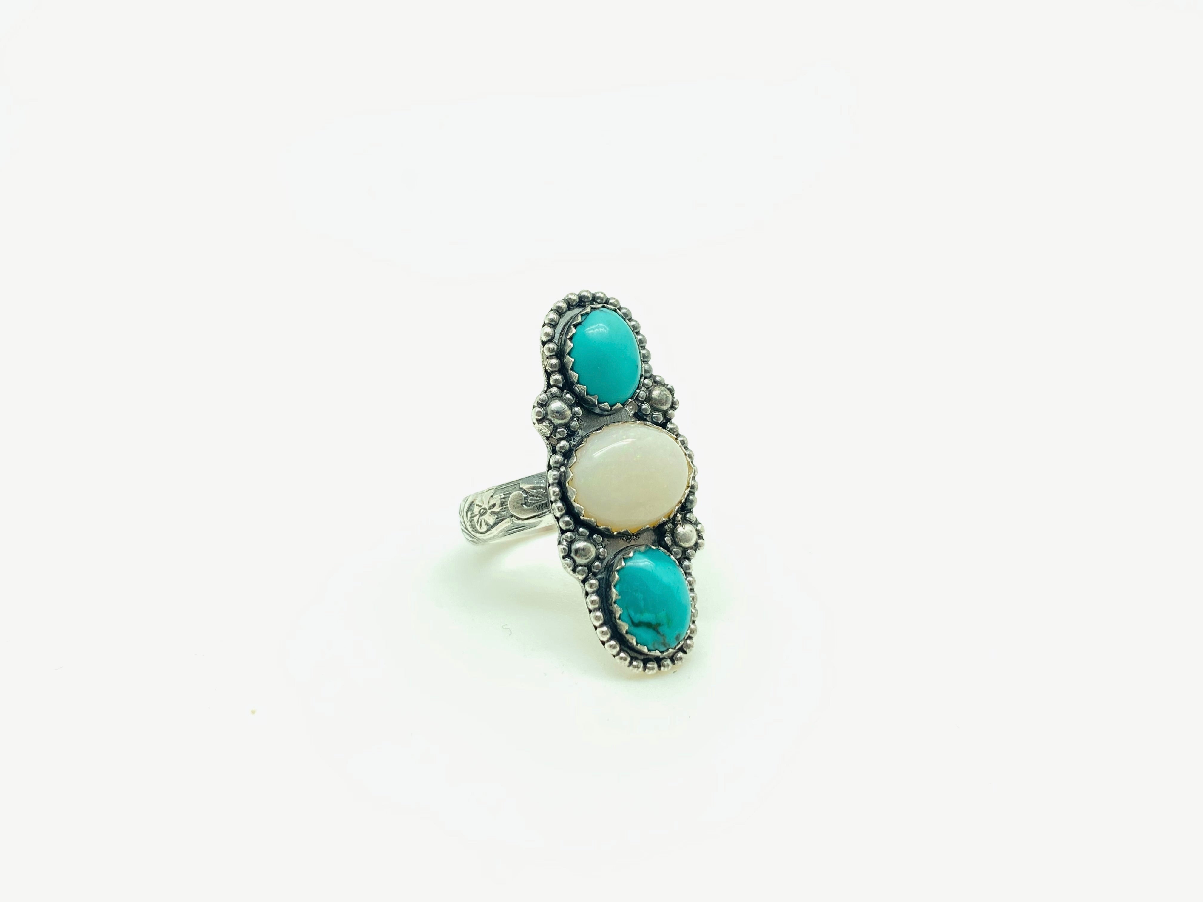 Turquoise & Opal Ring (7) - Stone Cooper