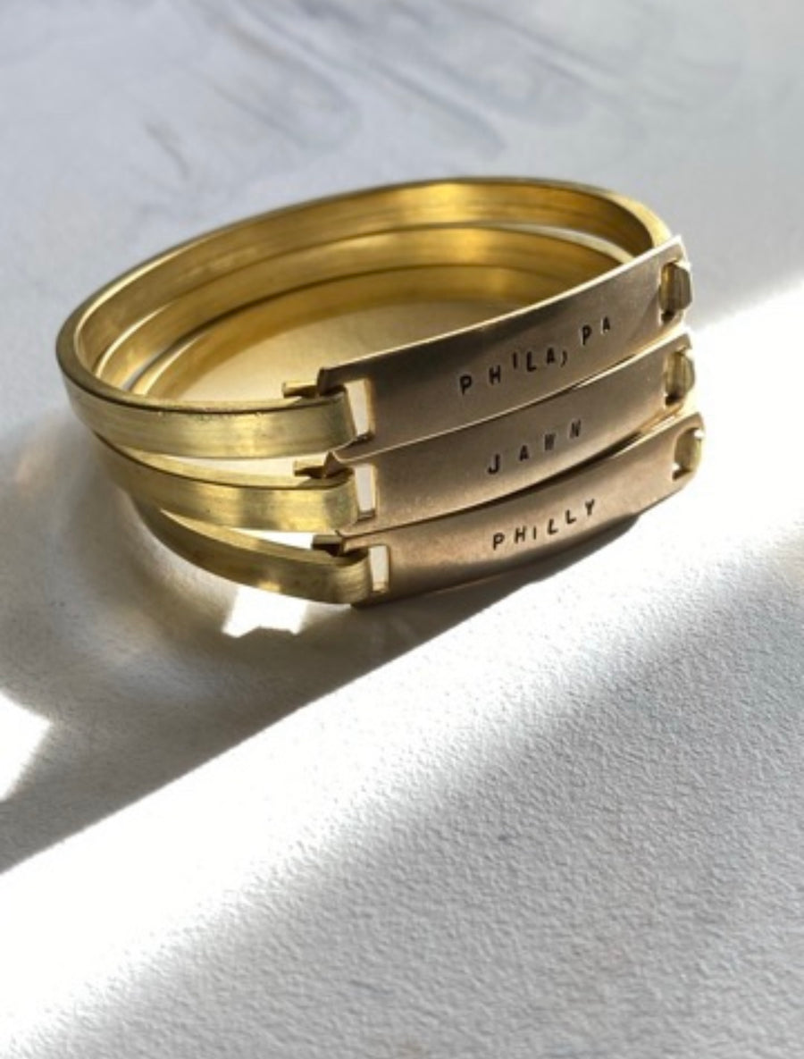 Custom Brass Clip-Cuff - Stone Cooper