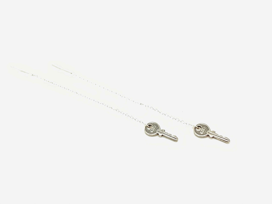 Tiny Key Silver Ear-threader - Stone Cooper