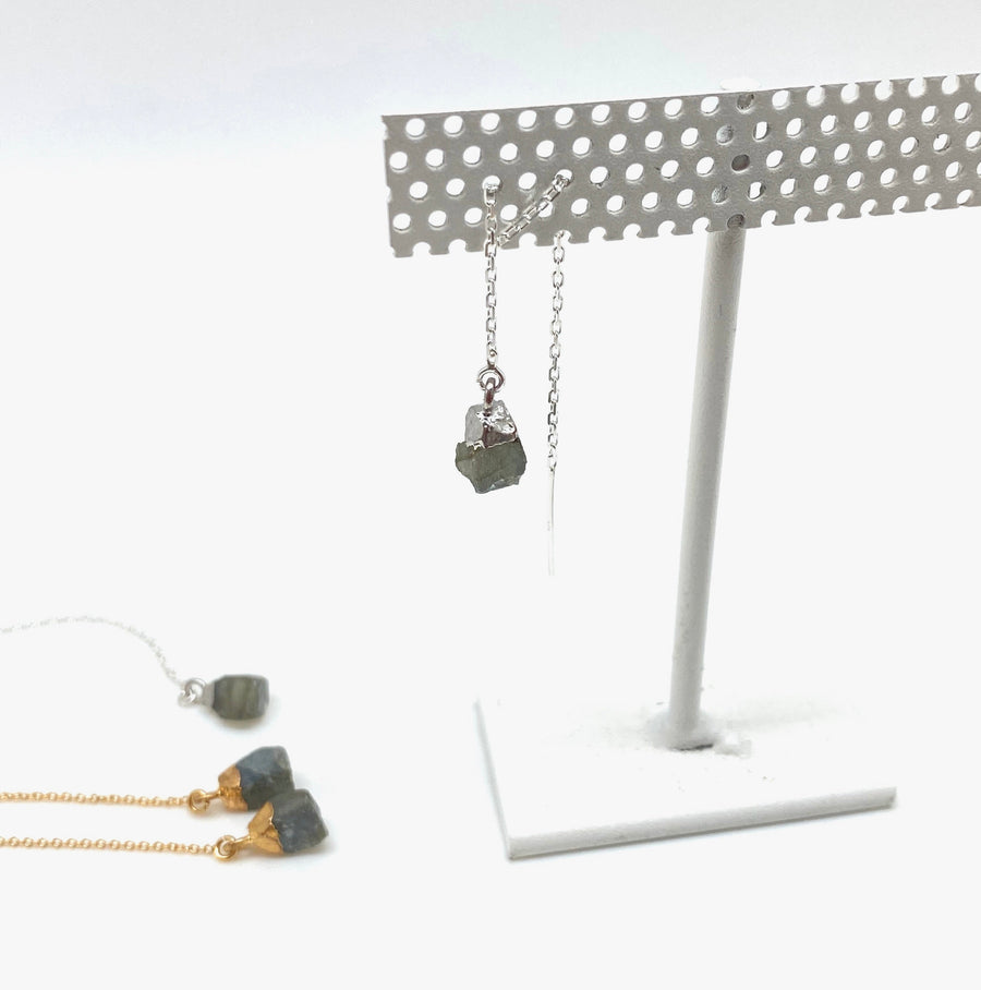 Rough Labradorite Ear Threader - Stone Cooper