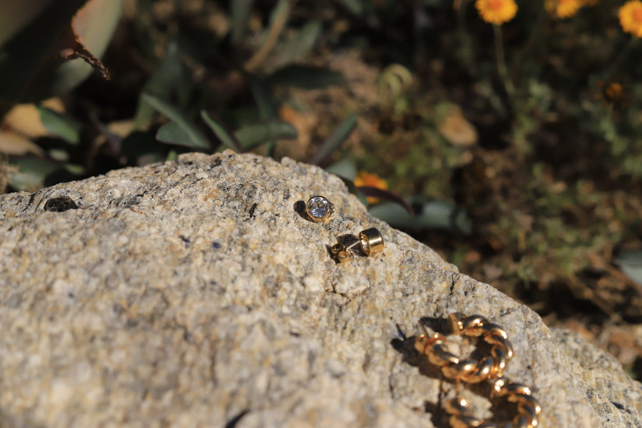 White Topaz Alma Studs - Stone Cooper