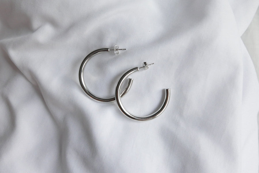 Silver Wrangler Hoops