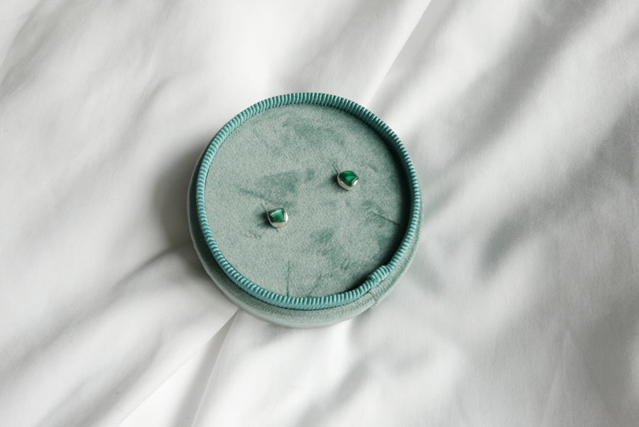 Malachite Moss Studs - Stone Cooper