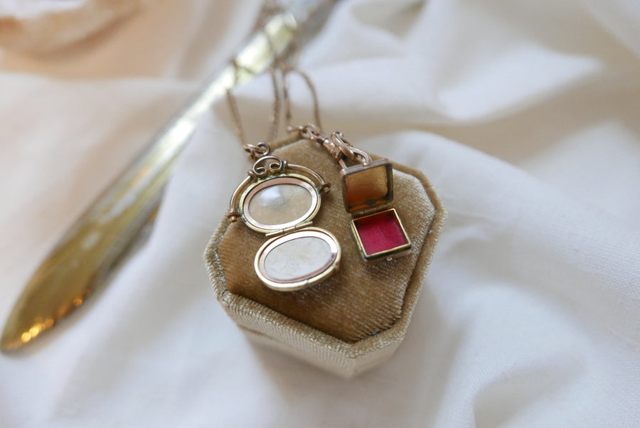 Victorian Engraved Oval Fob Locket - Stone Cooper