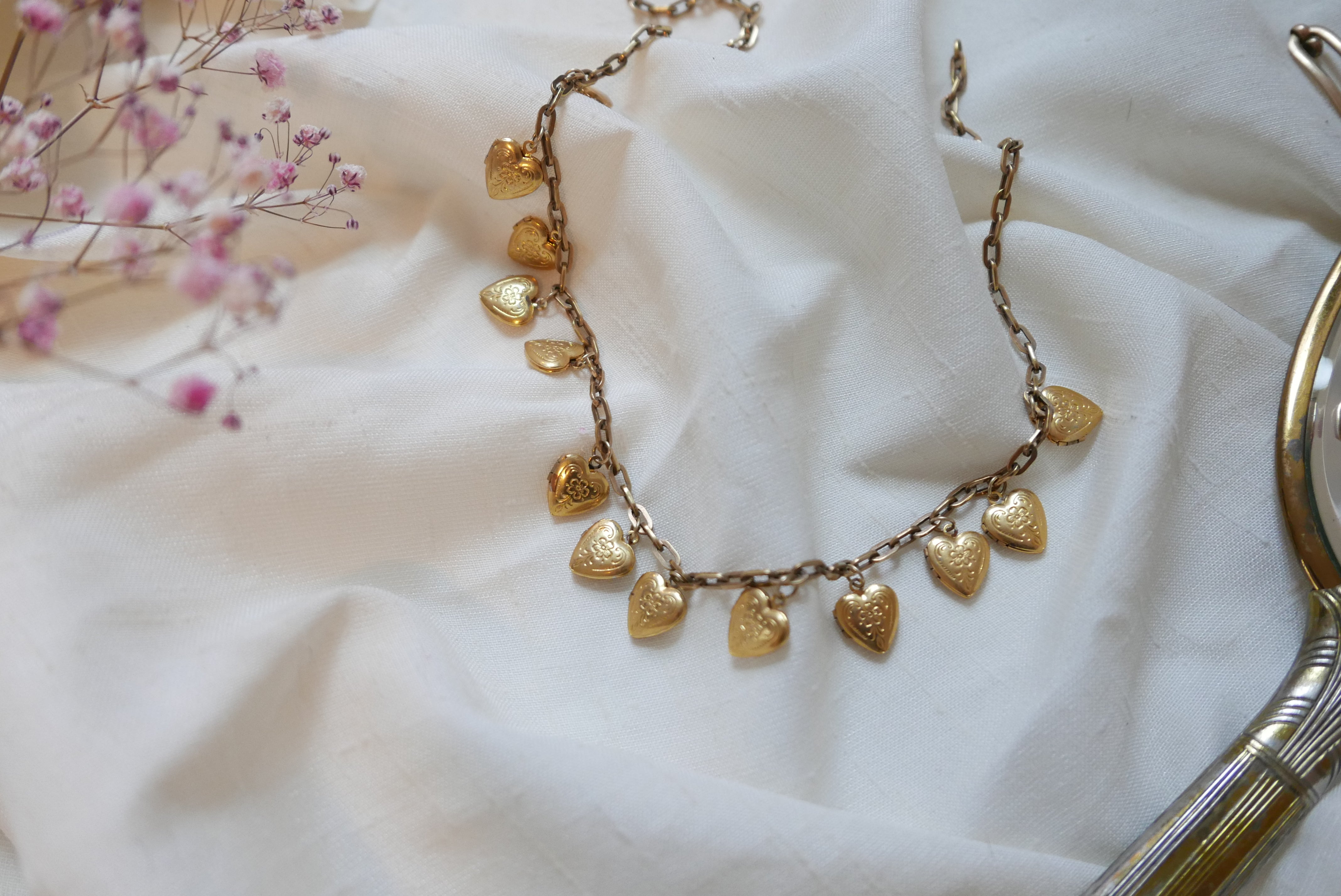 Gold Filled Vintage Multi Locket Statement Necklace - Stone Cooper