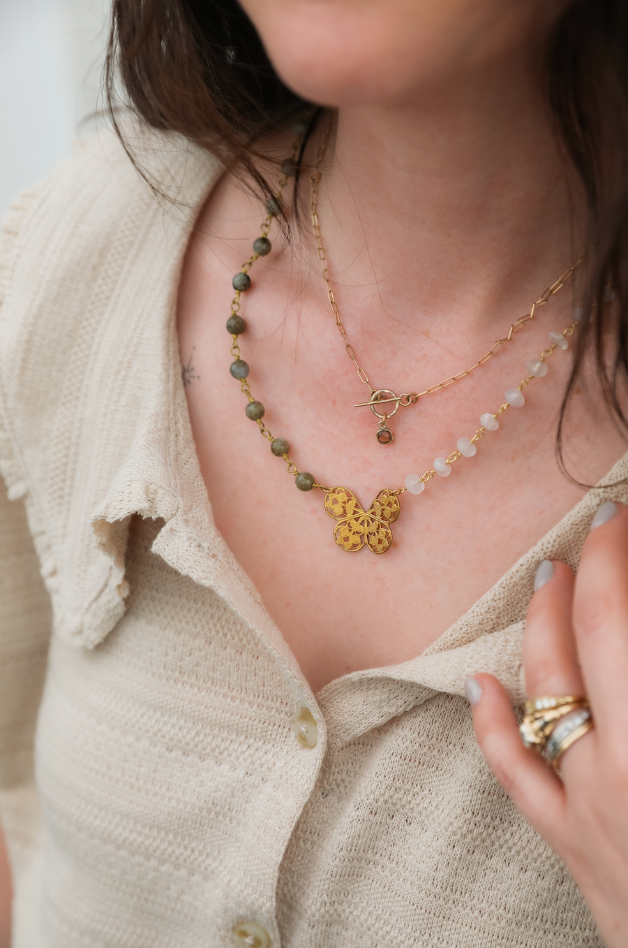 Daisy & Lilly Butterfly Necklace - Stone Cooper