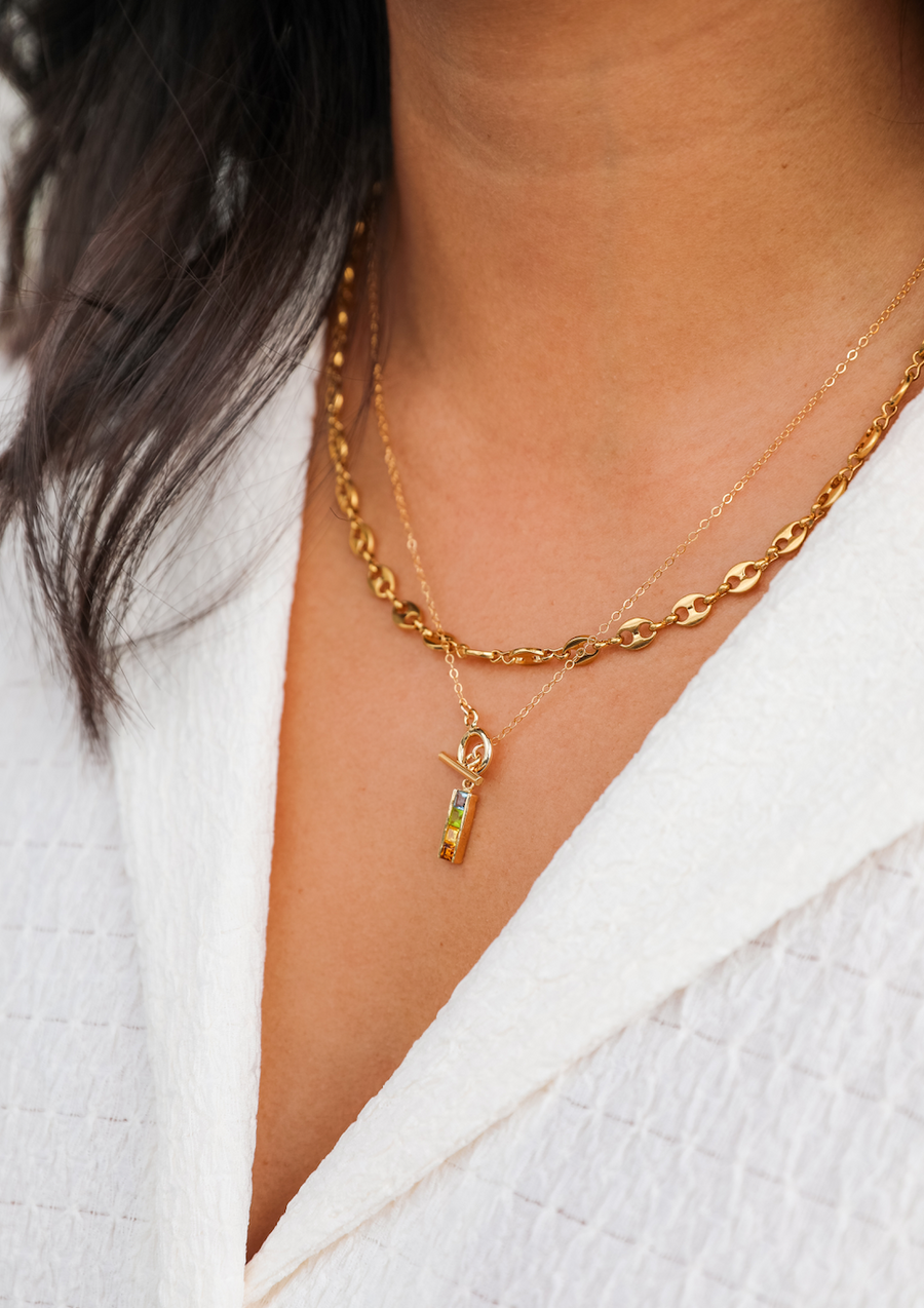 Forever Young Rainbow Gem Toggle Necklace - Stone Cooper