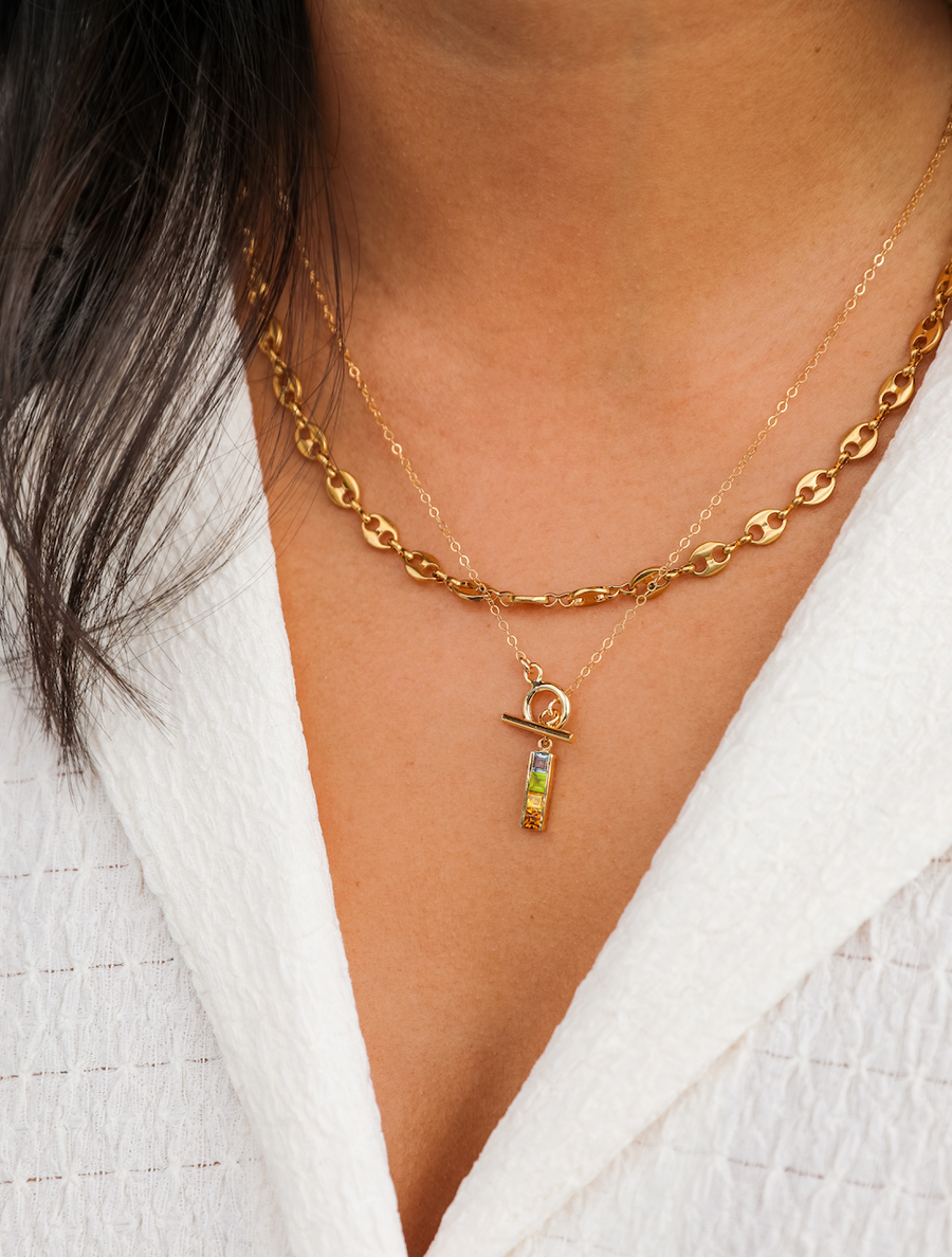 Forever Young Rainbow Gem Toggle Necklace - Stone Cooper