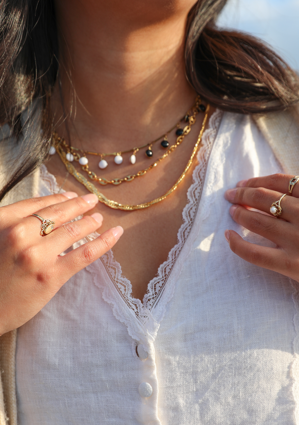 Black & White Cookie Fringe Choker - Stone Cooper
