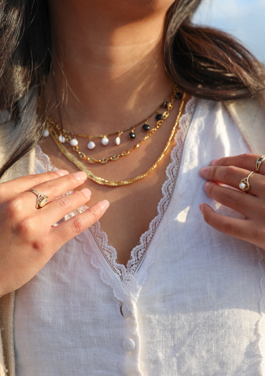 Black & White Cookie Fringe Choker