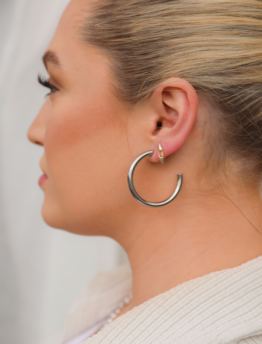 Silver Wrangler Hoops - Stone Cooper