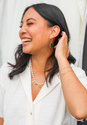 Malachite Fern Hoops - Stone Cooper