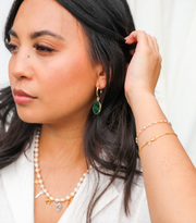 Malachite Fern Hoops - Stone Cooper