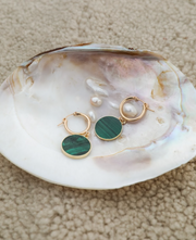 Malachite Fern Hoops - Stone Cooper