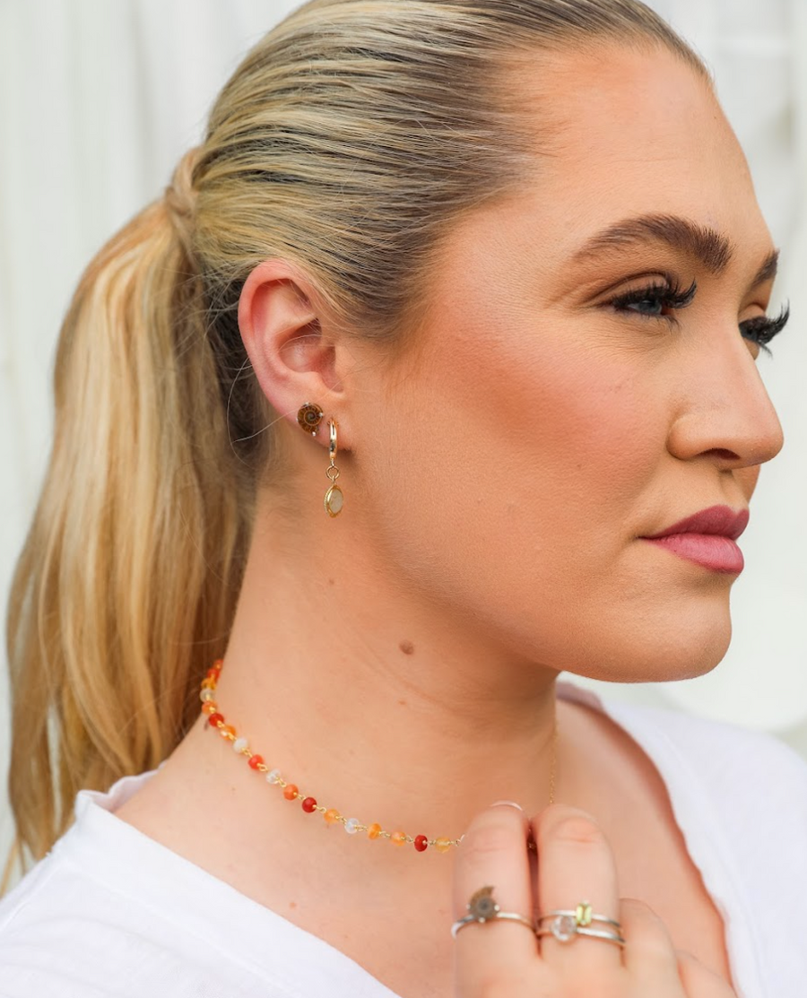 Zöe Ammonite Fossil Studs - Stone Cooper