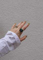 Malachite & Herkimer Earnest Ring