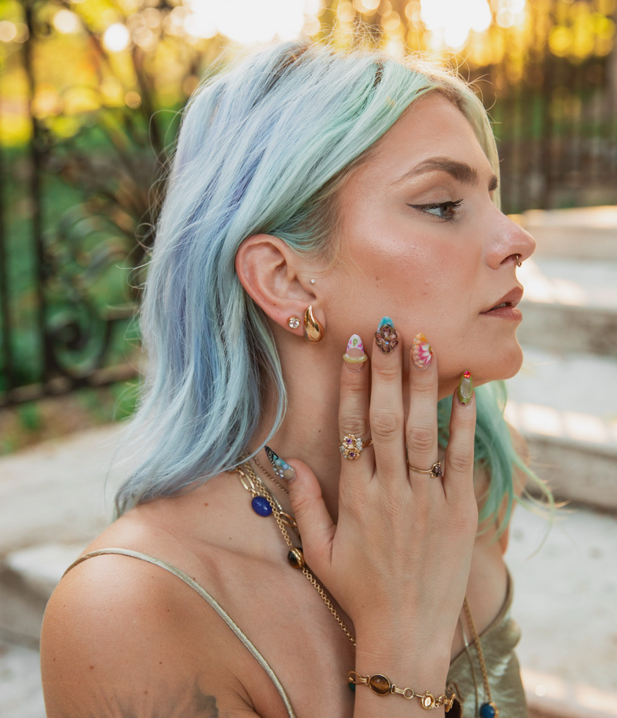 Gold Fluid Earrings - Stone Cooper