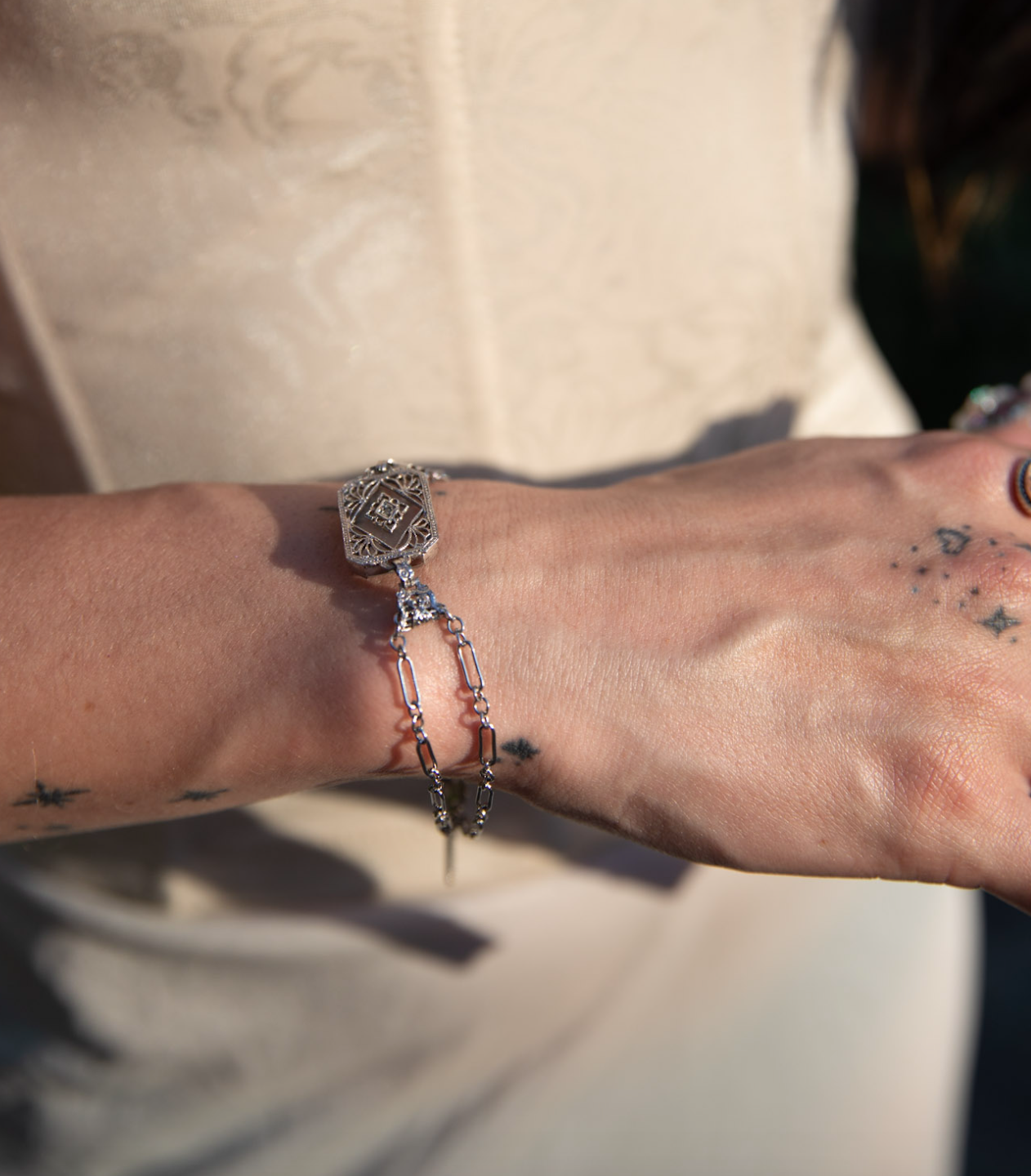 Alvera Antique Diamond Filigree Bracelet - Stone Cooper