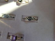 Estate Floating Sapphire Twist Ring 14K (7) - Stone Cooper