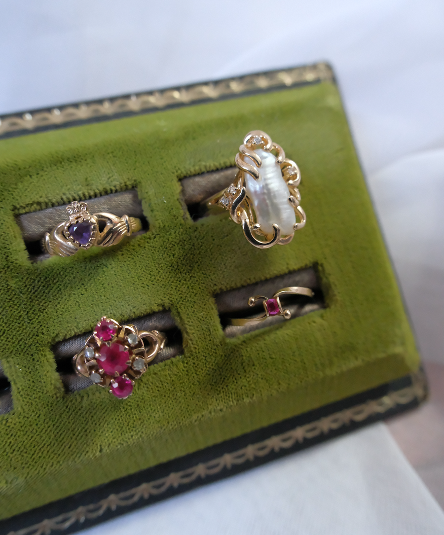 Dainty 14K Vintage Ruby Ring (6.5) - Stone Cooper