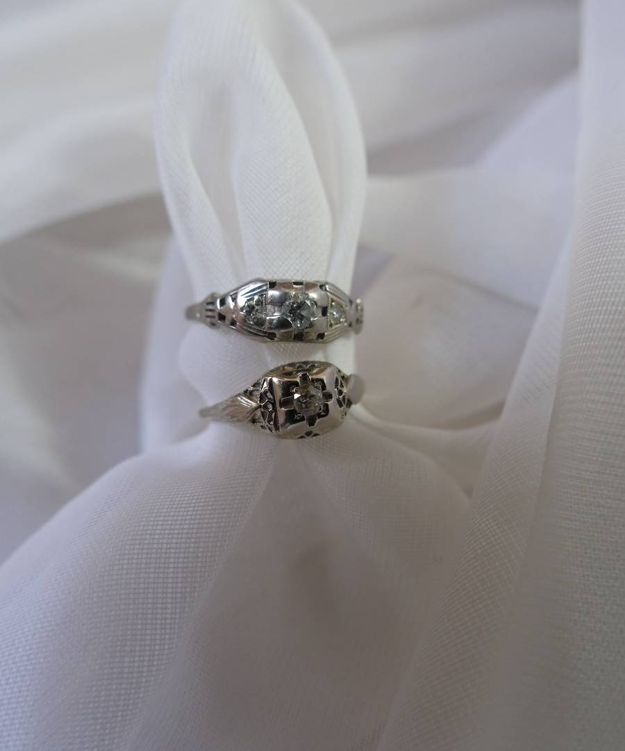 Antique 18K Deco Diamond Engagement Ring (5.5) - Stone Cooper