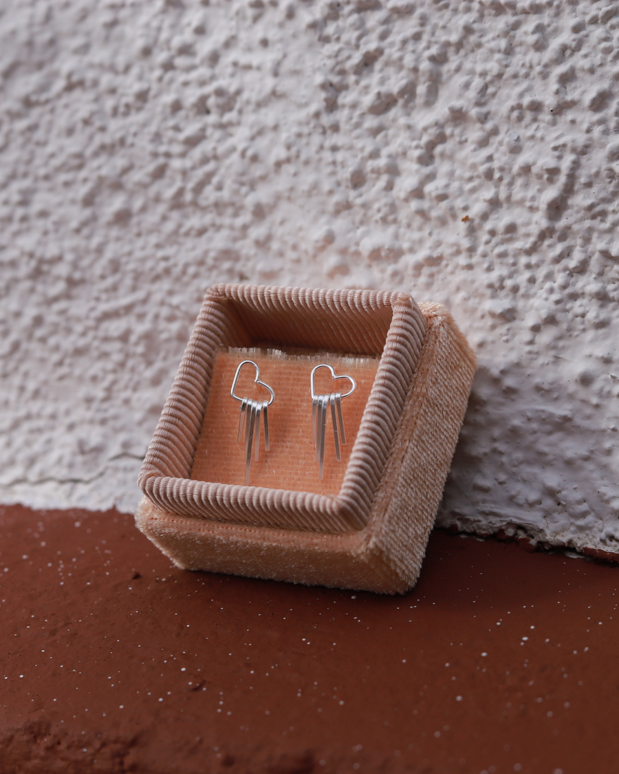 Rae Heart Studs - Stone Cooper