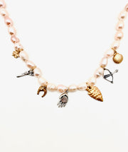 Warrior Pearl Charm Necklace - Stone Cooper
