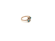 Turquoise, Seed Pearl, Rose-cut Diamond Ring (4.75)