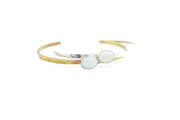 Opal Everyday Cuff, Silver or Brass - Stone Cooper