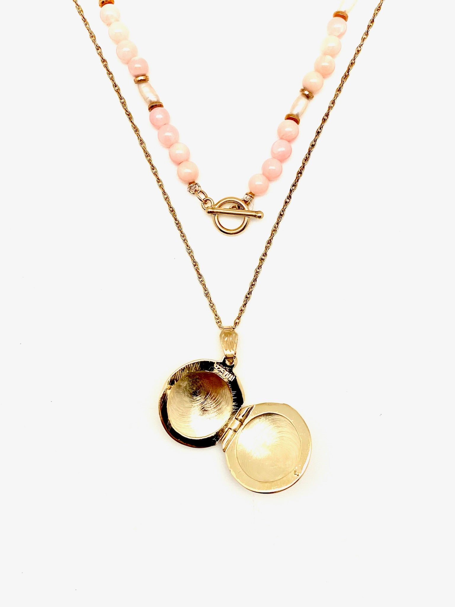 Coral Antique Locket Set