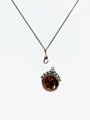 Peggy Tiger's Eye Intaglio Necklace