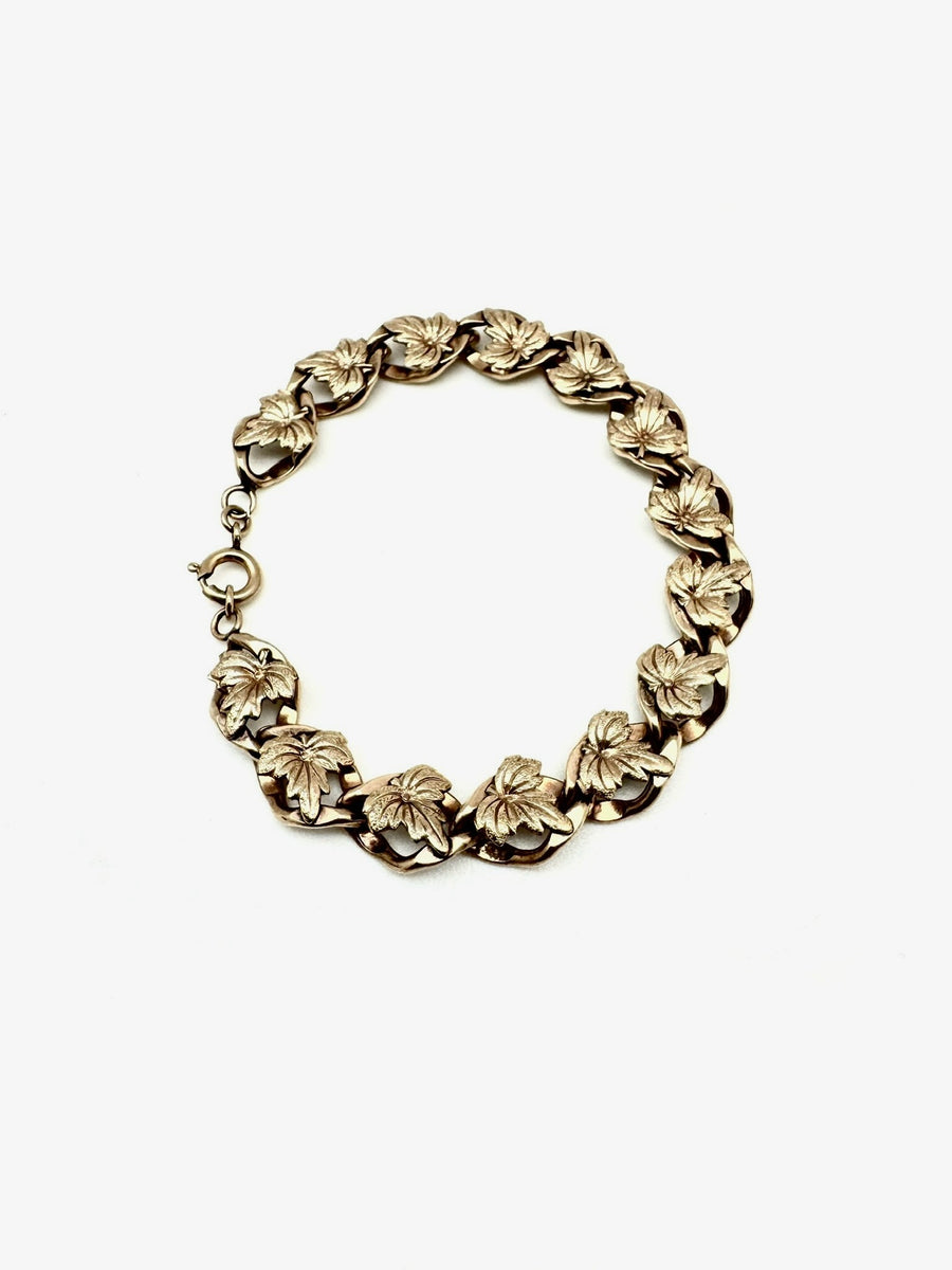 Anjeli Vintage Gold-Fill Leaf Bracelet