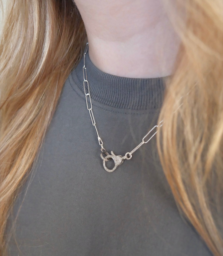 Miriam Sterling Diamond Clasp Necklace / Charm Holder - Stone Cooper