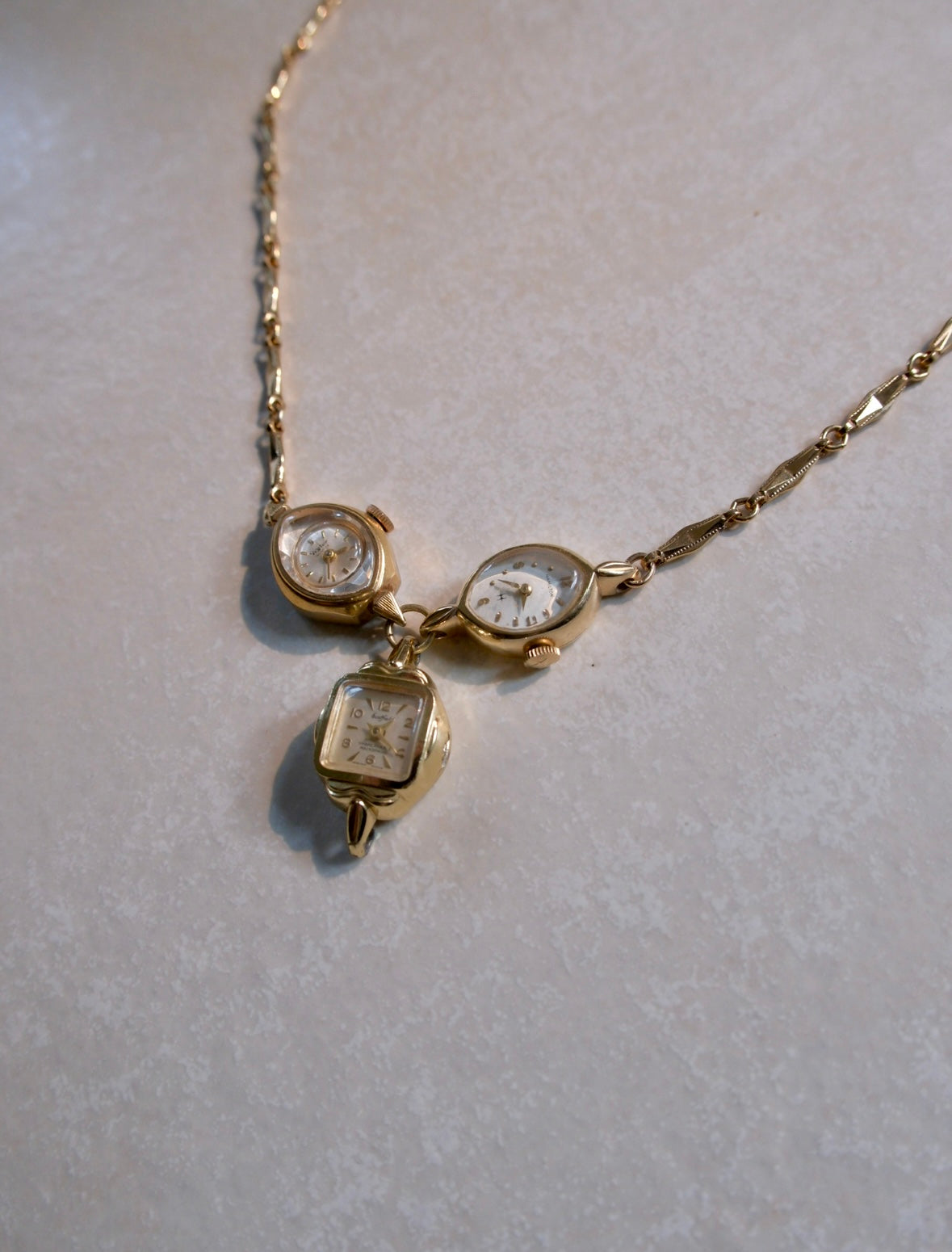 Fortune's Hour - Vintage Watch Necklace - Stone Cooper