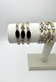 Vintage Watch-Band Onyx Bracelets