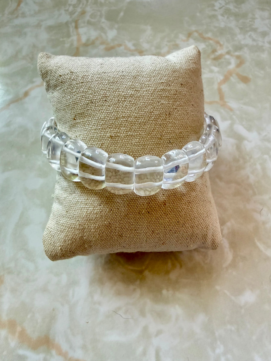 Quartz Stretch Stone Bangle Bracelet