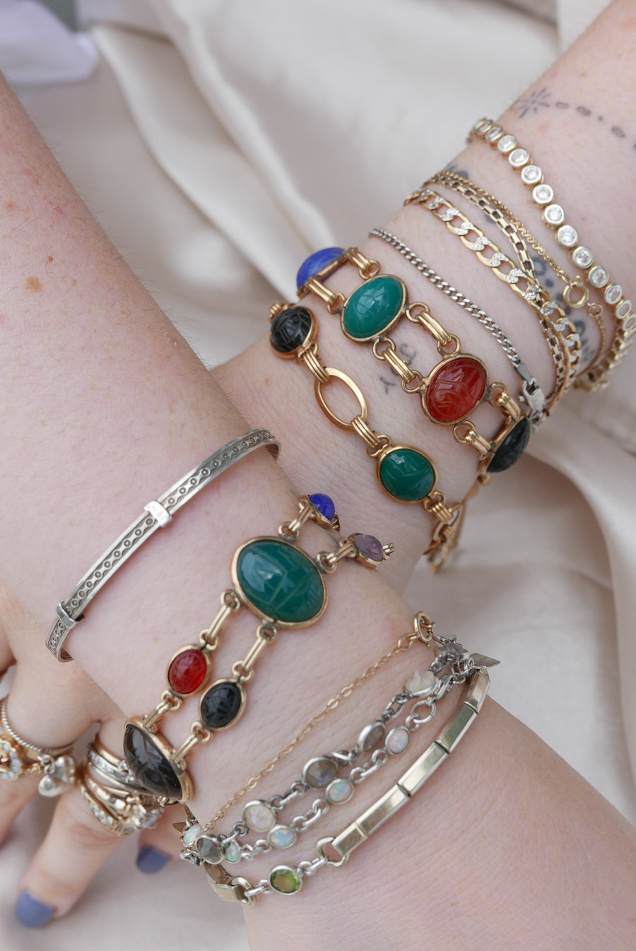 Roseanne Vintage Scarab Bracelet