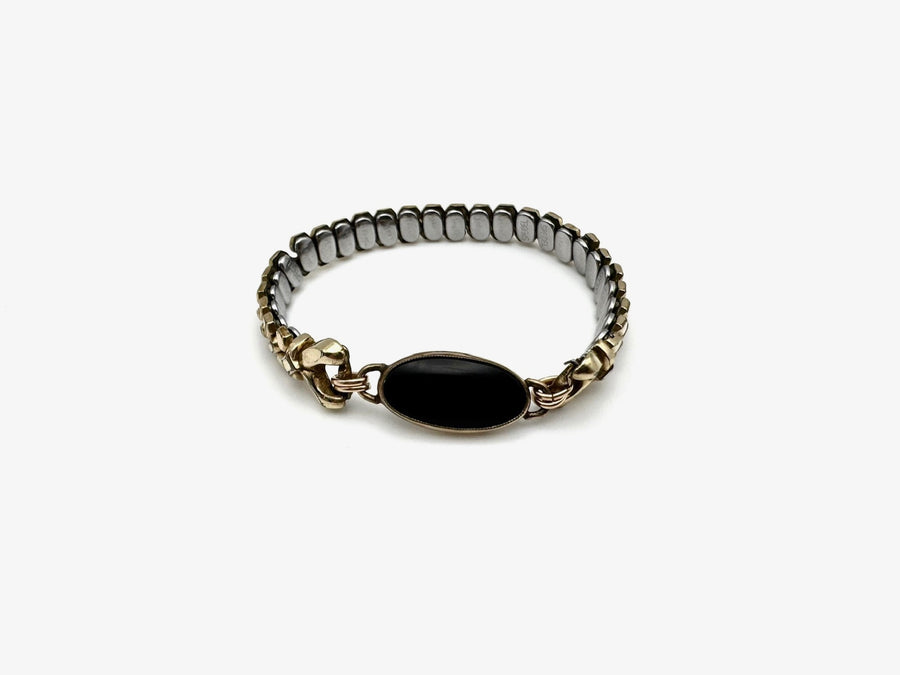 Vintage Watch-Band Onyx Bracelets