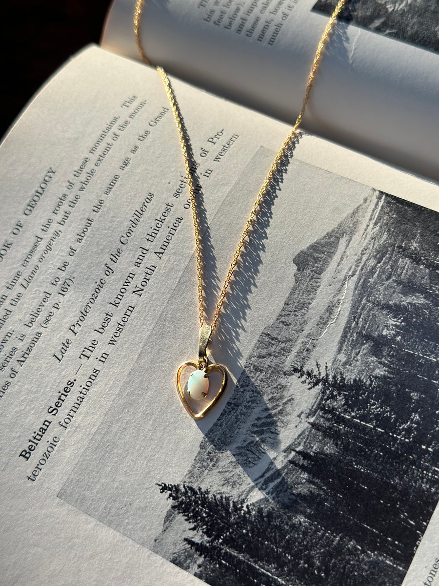 Opal Celine Heart Necklace