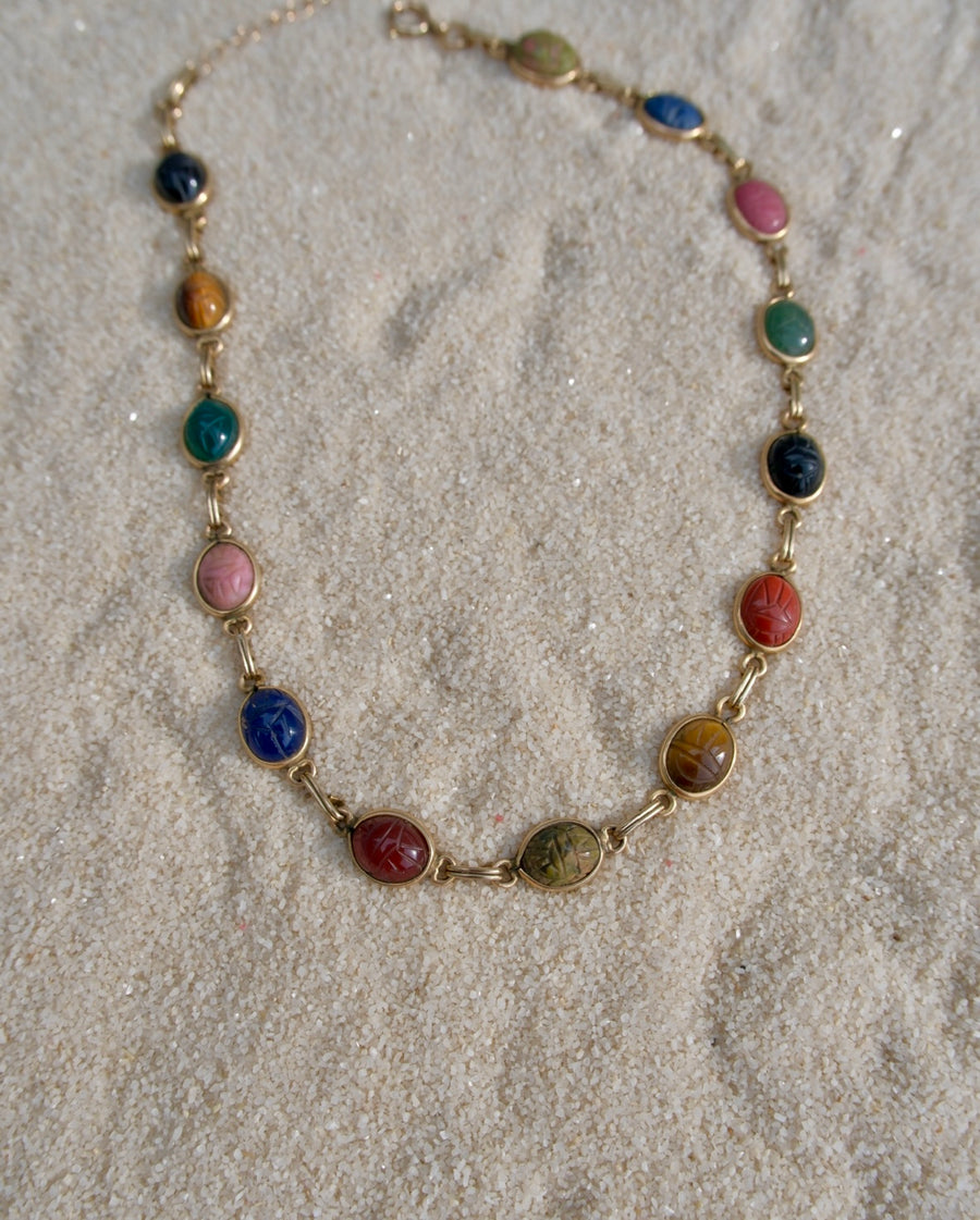 Layla Egyptian Revival Scarab Necklace - Stone Cooper